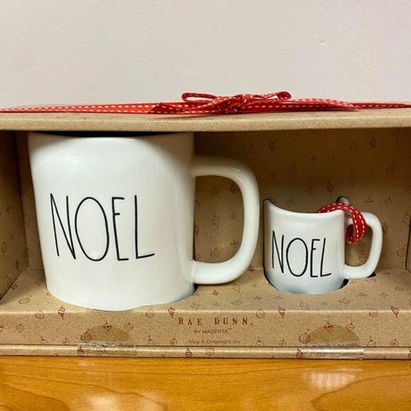 Rae Dunn Christmas Noel Mug & Mini Mug Ornament Set - Picture 2 of 3